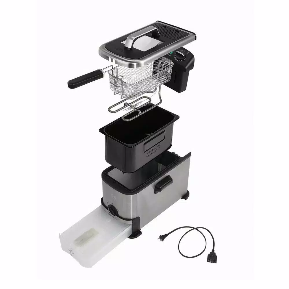 Kalorik 3.2 Qt. Stainless Steel Deep Fryer with Oil Filtration System