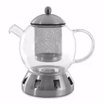 BergHOFF Essentials Dorado 4-Piece Glass Teapot Set with Warmer, 44 oz. 5.5-Cup Capacity thumbnail 1