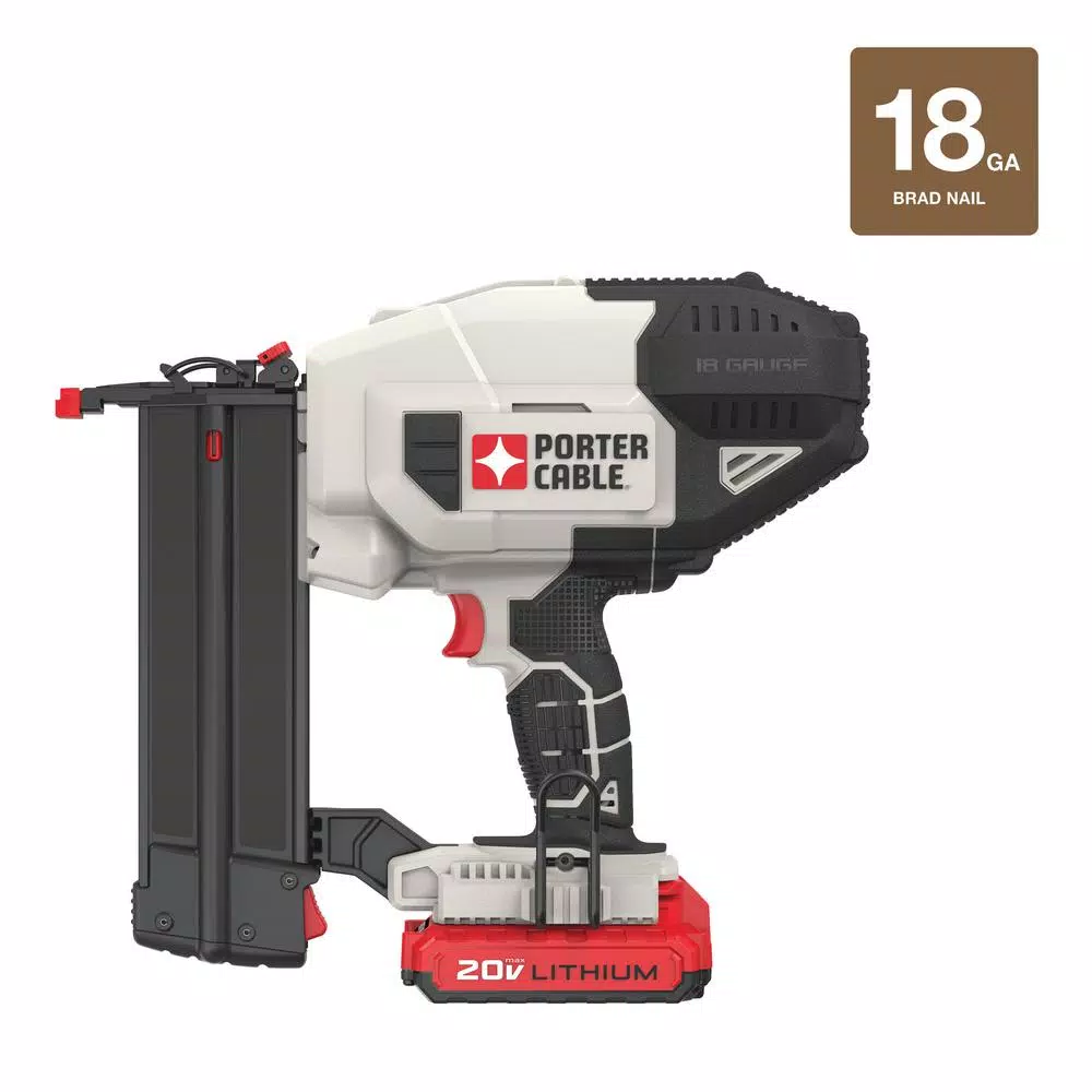 Porter-Cable 20V MAX 18-Gauge Cordless Brad Nailer Kit with 1.5 Ah Battery and Charger