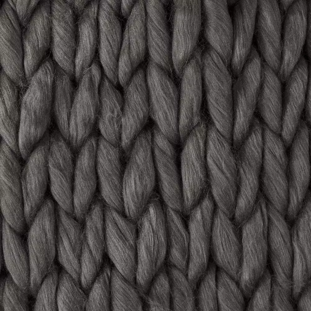 Noble House Marnie Dark Grey Acrylic Throw Blanket, Modern Solid Pattern