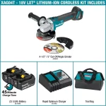 Makita 18V LXT Brushless 4-1/2" / 5" Cordless Angle Grinder Kit with 5.0Ah Batteries and Charger thumbnail 2
