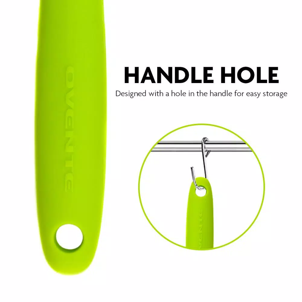 Ovente Premium Silicone Spatula with Stainless Steel Core, Heat Resistant up to 500°F, BPA-Free, Green