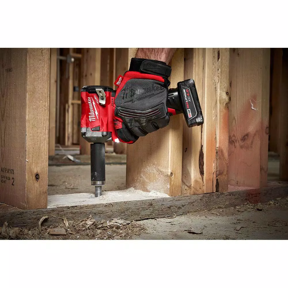 Milwaukee M12 FUEL 12V Brushless Cordless Stubby Impact Wrench Combo Kit (3/8 in. & 1/2 in.) with Two 3.0 Ah Batteries