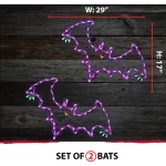 Haunted Hill Farm Flying Bats LED Halloween Window Lights, Set of 2 thumbnail 7