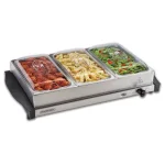 Proctor Silex 6.6 Qt. Stainless Steel Buffet Server and Warming Tray with 3 Removable Pans thumbnail 2