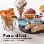 Proctor Silex 800W Waffle Cone and Waffle Bowl Maker, White thumbnail 6