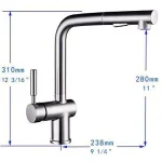Vanity Art Brushed Nickel Single-Handle Pull Out Kitchen Faucet with 360 Degree Swivel Spout thumbnail 7