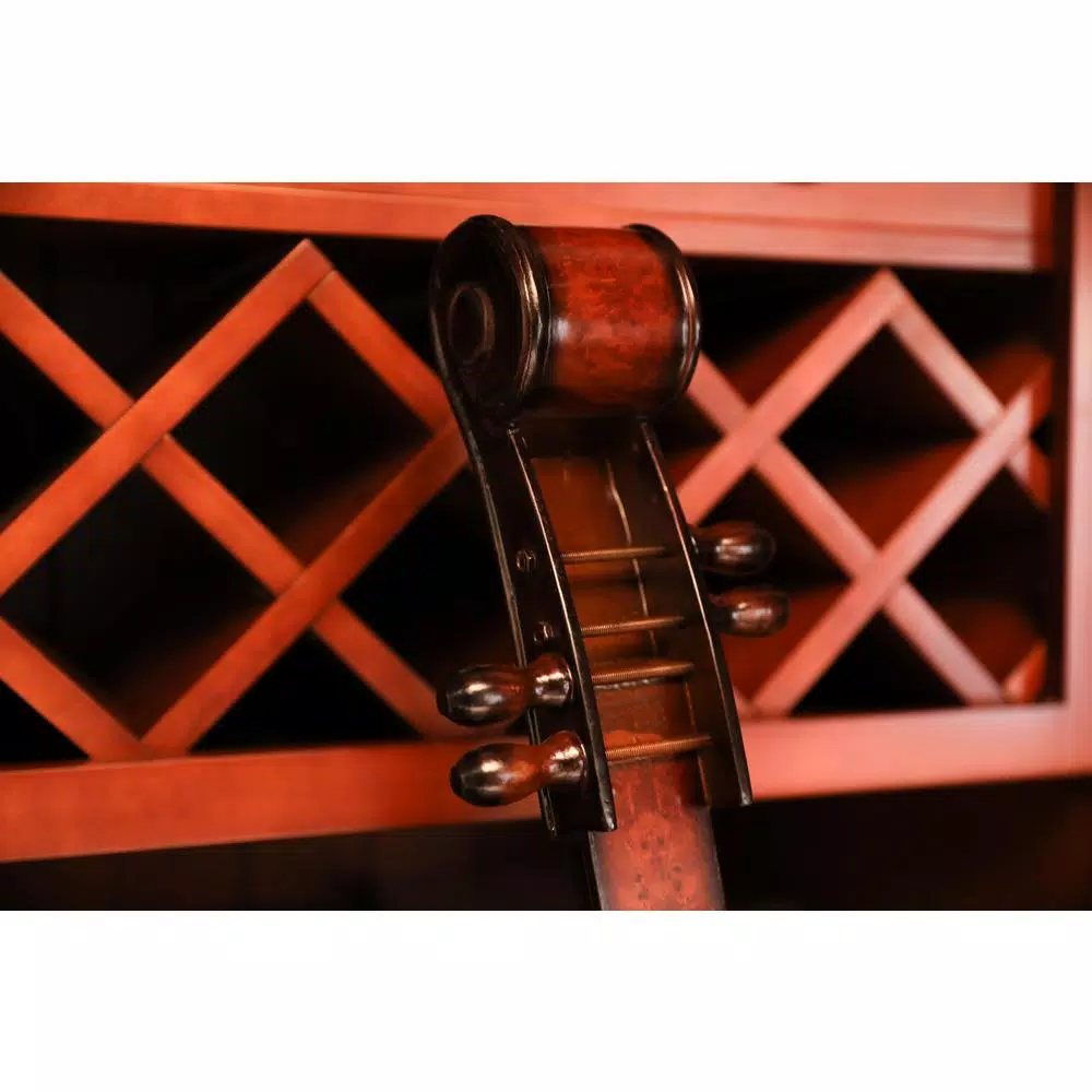 Vintiquewise Vintage Wooden Cello Shaped Wine Rack - 10 Bottle Floor Display
