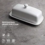 Sweese White Porcelain Butter Dish with Cover, 4 oz. Rectangular Butter Keeper for American Size Sticks thumbnail 3