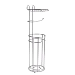 Bath Bliss Contemporary Freestanding Toilet Paper Holder with Built-in Phone Shelf and 4-Roll Storage, Satin thumbnail 1