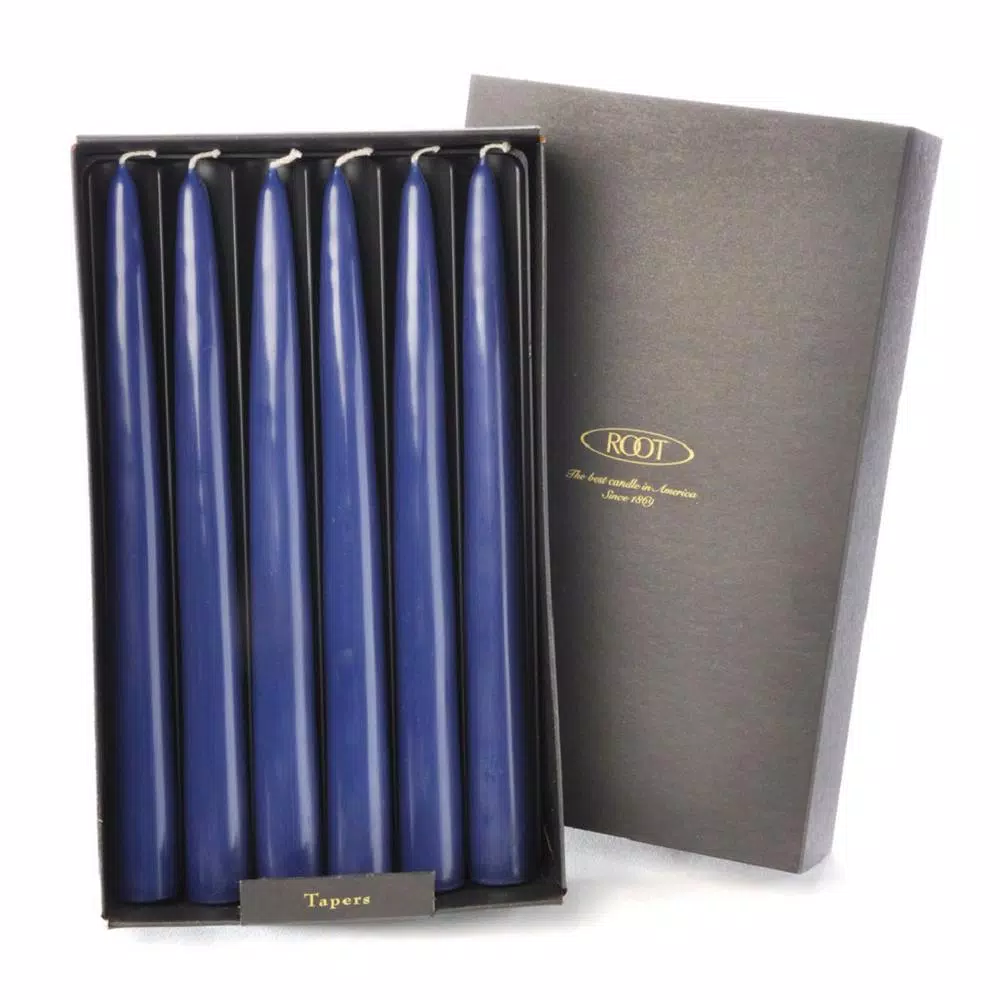ROOT CANDLES A.I. Root 9 in. Dipped Taper Abyss Blue Dinner Candles, Box of 12