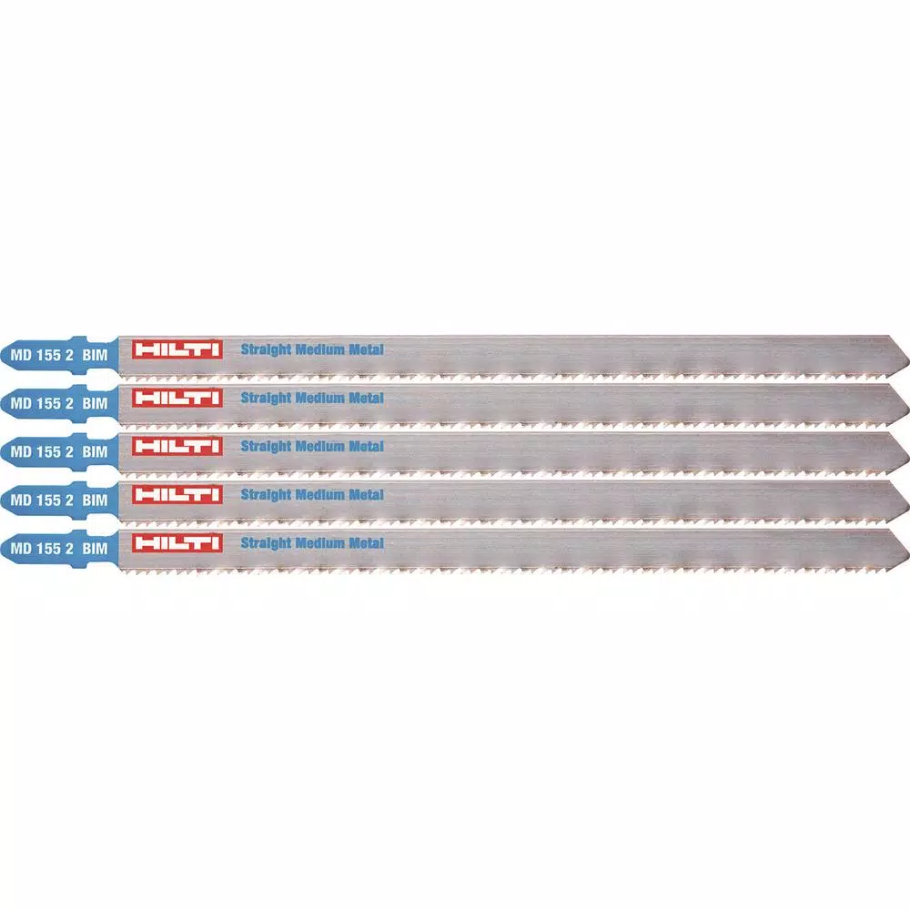 Hilti MD 155 2 Bi-Metal T-Shank Premium Jig Saw Blades, 13 TPI, 6 in. (5-Pack)