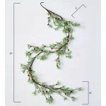 Worth Imports 5 ft. Green Leaves and Red Berries Holiday Garland with Glitter Accents thumbnail 2