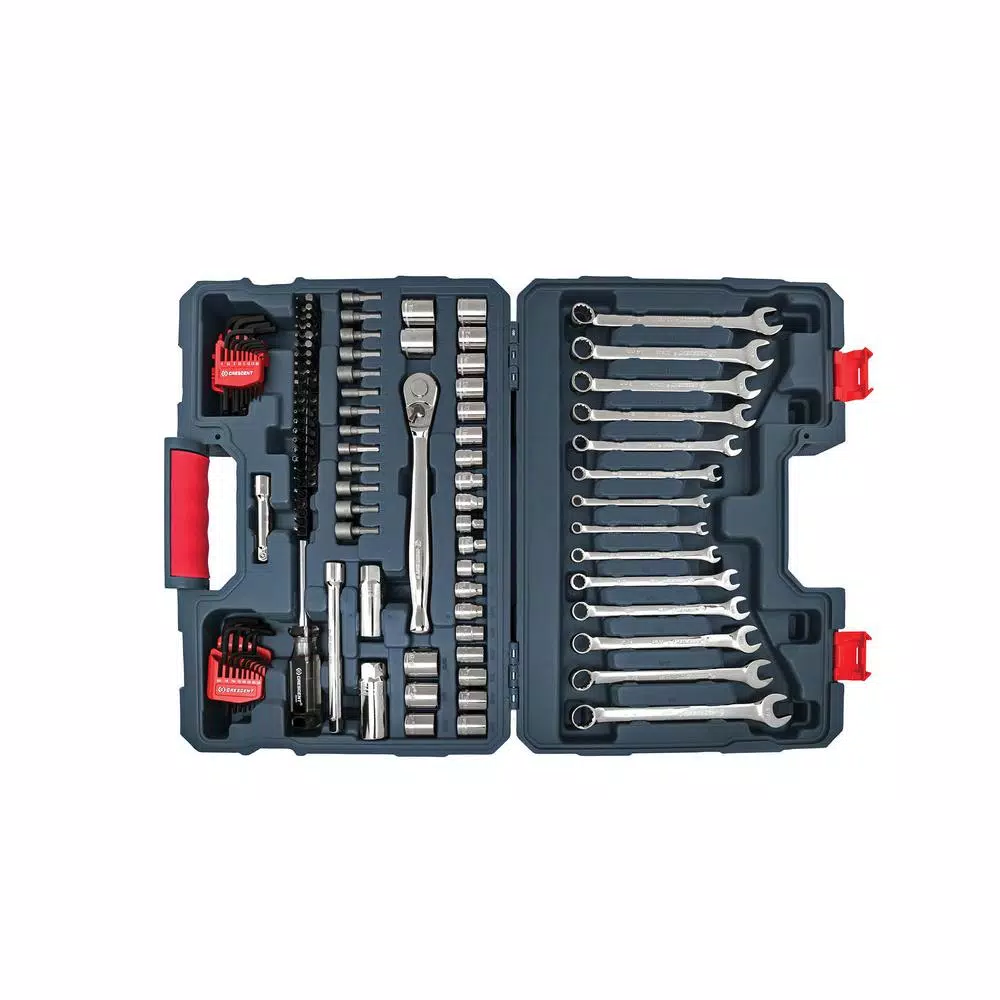 Crescent 128-Piece 3/8 in. Drive SAE/Metric Mechanics Tool Set with Blow-Molded Case