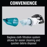 Makita 18V LXT Brushless Cordless Vacuum Kit with 2.0Ah Battery, Rapid Charger & Cyclonic Attachment thumbnail 10