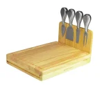 Legacy Asiago Folding Rubberwood Cutting Board and 4-Piece Stainless Steel Cheese Tool Set thumbnail 1