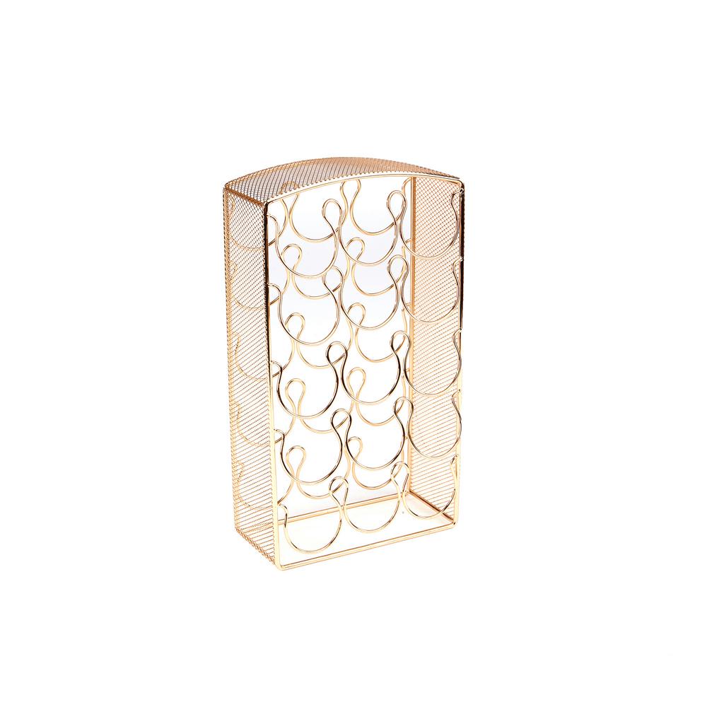 Mind Reader Rose Gold Mesh K-Cup Storage Rack - 30 Capacity Coffee Pod Carousel for Keurig