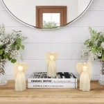 Lavish Home Angel LED Flameless Candle Set of 3 - Real Wax with Remote thumbnail 3