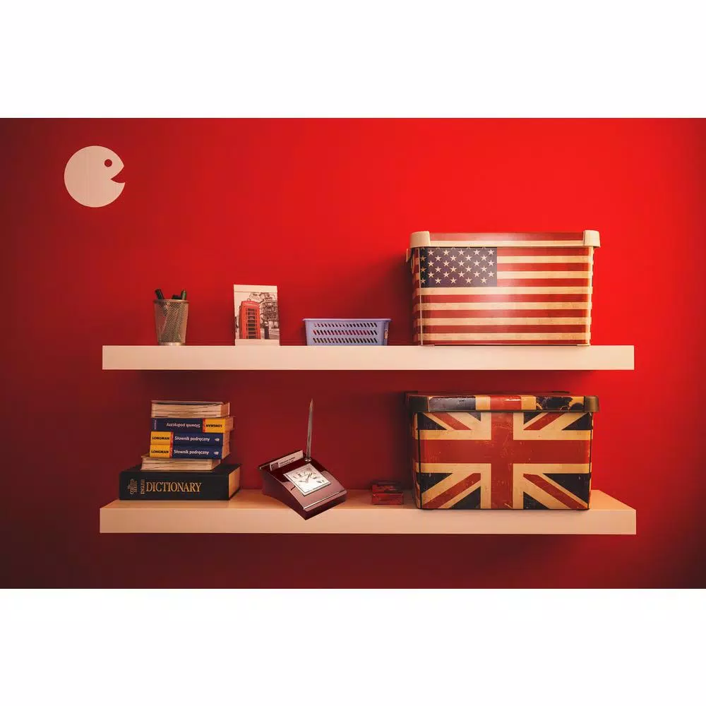 Heim Concept Silver Wood Clock with Cardholder and Pen - Executive Desk Accessory