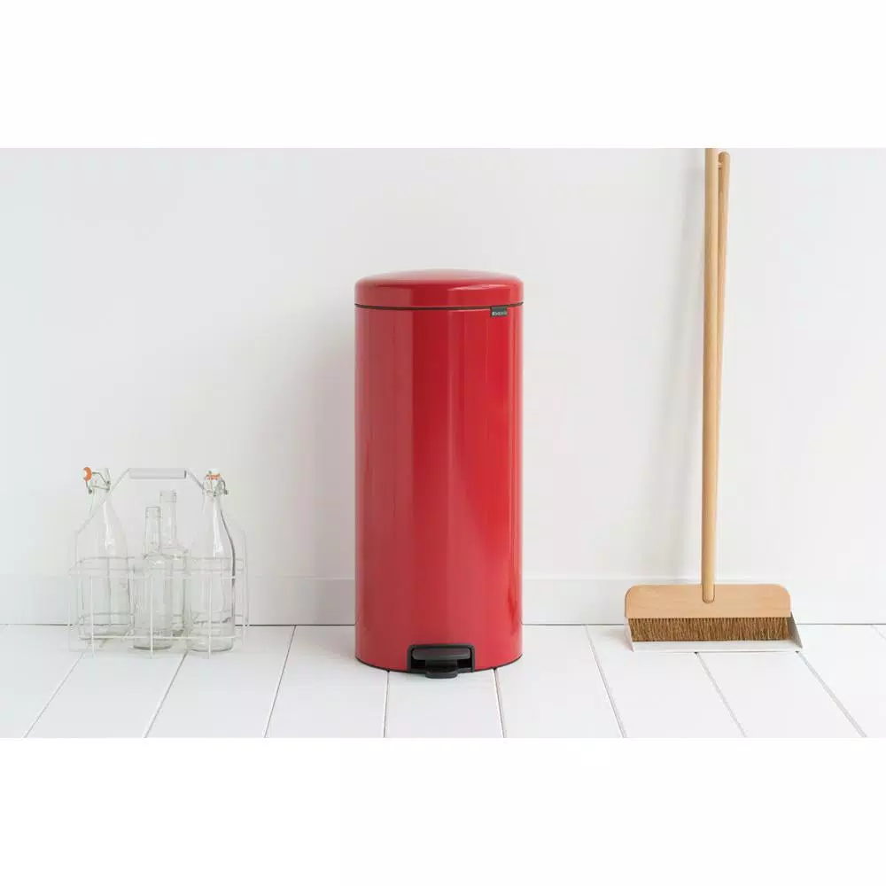 Brabantia Icon 8 Gallon Steel Step-On Trash Can - Passion Red