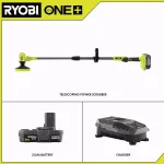 RYOBI 18V ONE+ Telescoping Power Scrubber Kit with 2.0 Ah Battery and Charger thumbnail 2
