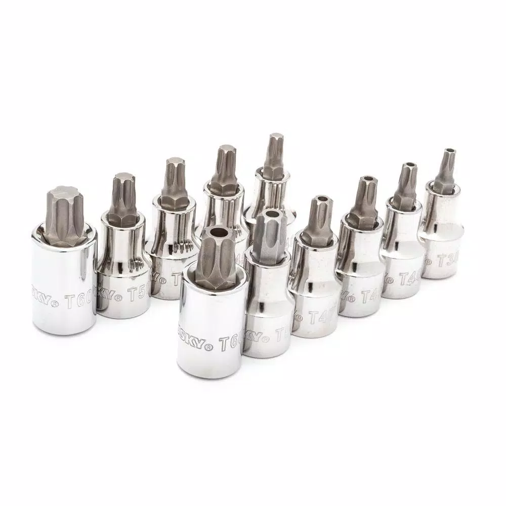 Husky 1/2 in. Drive Torx and Tamper-Proof Torx Bit Socket Set, 11-Piece