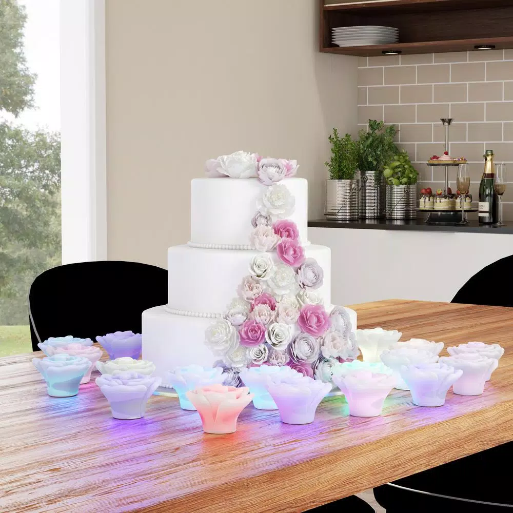 Lavish Home 6-Piece Rose-Shaped Flameless LED Color Changing Light Set