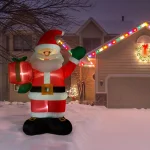 Fraser Hill Farm 10 ft. Santa Claus with Gift Bag Christmas Inflatable with White Lights thumbnail 11