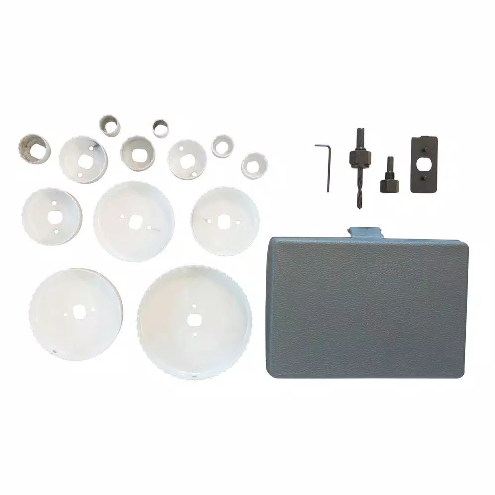 PRO-SERIES 19-Piece Hole Saw Blade Set with Mandrels and Storage Case