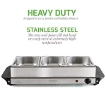 Ovente 1.5 Qt. Stainless Steel Electric Buffet Server Warming Tray with Adjustable Temperature Control thumbnail 8