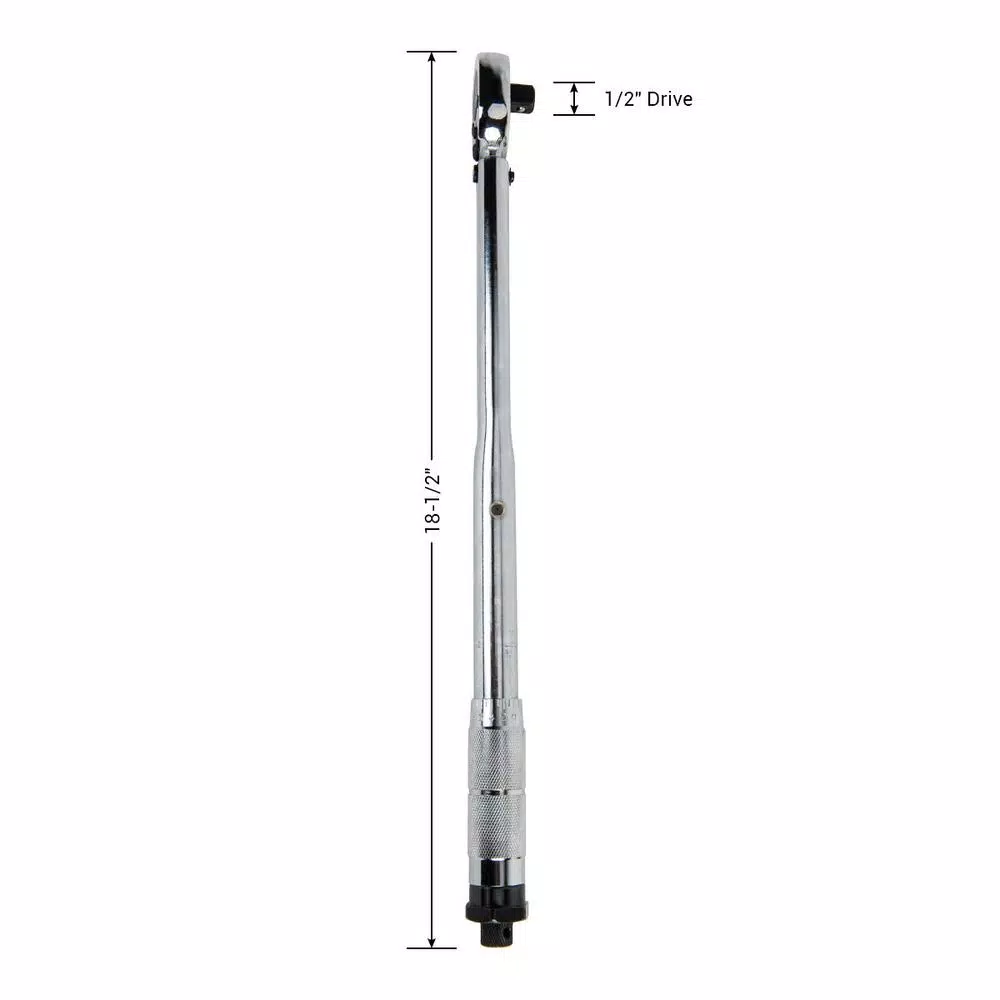 Unbranded COPE 1/2 in. Drive Click Torque Wrench, 10-150 ft.-lb., Flex-Head All-Steel Construction