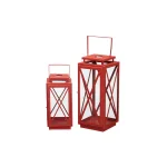 Home Decorators Collection Chili Red Metal & Glass Lanterns, Set of 2 thumbnail 6