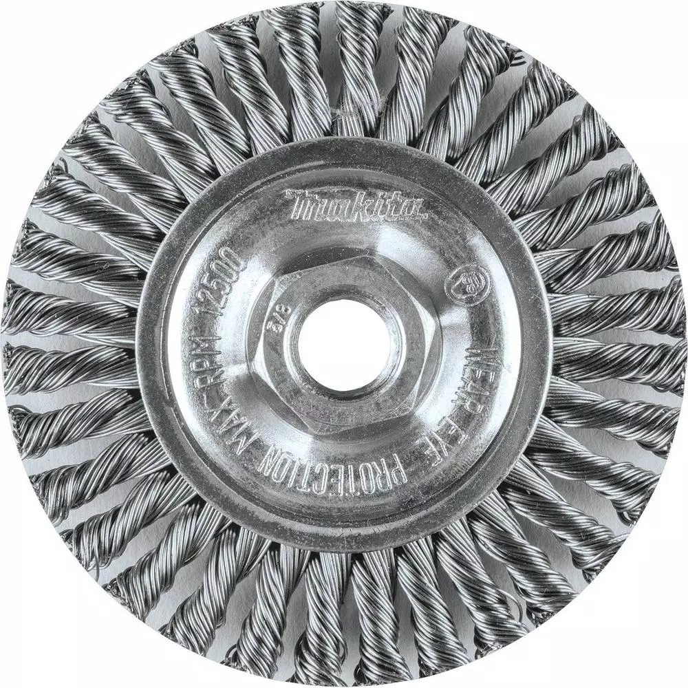 Makita 4 in. Stainless Steel Stringer Bead Twist Wire Wheel for Angle Grinders