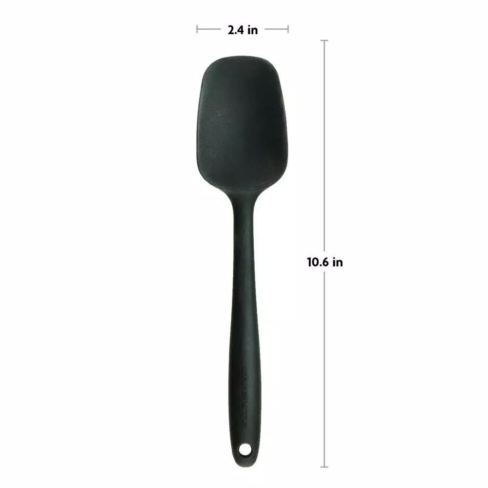 Ovente Premium Silicone Spatula with Stainless Steel Core, Heat Resistant up to 500°F, BPA-Free, Black