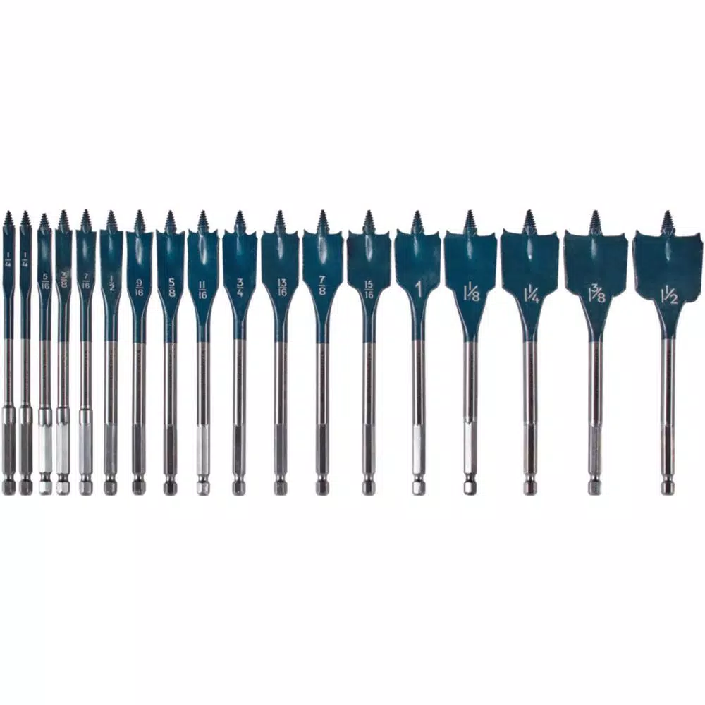 Bosch Daredevil High Speed Steel Spade Bit Set with Pouch, 18-Piece