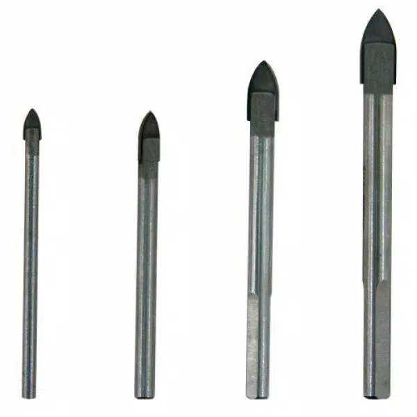 MIBRO 4-Piece Industrial Carbide Glass and Tile Drill Bit Set, 1/8 in. to 5/16 in.