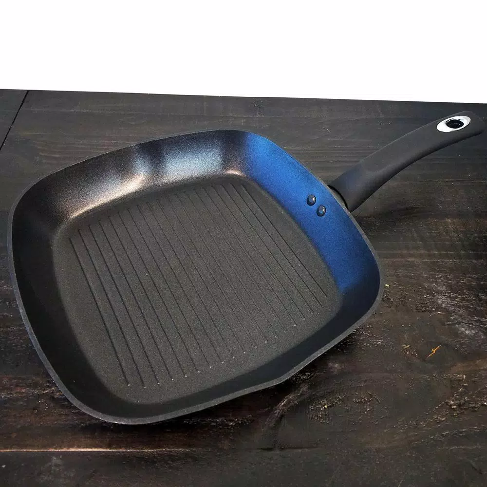 Oster Cuisine Oster Allston 11.5 in. Aluminum Nonstick Square Grill Pan, Black