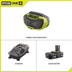 RYOBI 18V ONE+ Hybrid Bluetooth Stereo Kit with 2.0 Ah Battery and Charger thumbnail 2