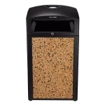 Alpine Industries 40 Gal. Stone & Steel Outdoor Commercial Trash Can with Ash Tray Lid thumbnail 1