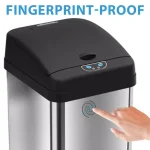 iTouchless 13 Gallon Stainless Steel Motion Sensing Touchless Trash Can with Extra-Wide Lid thumbnail 5