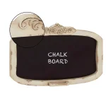 LITTON LANE Shabby Chic 28 in. Wooden Chalkboard Memo Board with Distressed Ivory Frame and Trinket Tray thumbnail 5