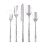 Cambridge Silversmiths Anu 20-Piece 18/10 Stainless Steel Textured Mirror Flatware Set, Service for 4 thumbnail 1