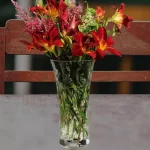Lorren Home Trends Laurus Crystal Collection 11.5 in. Cut Crystal Flower Vase, Made in Italy thumbnail 3