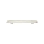 LITTON LANE 35" Silver Rectangular Aluminum Footed Serving Tray with Distressed Texture thumbnail 2
