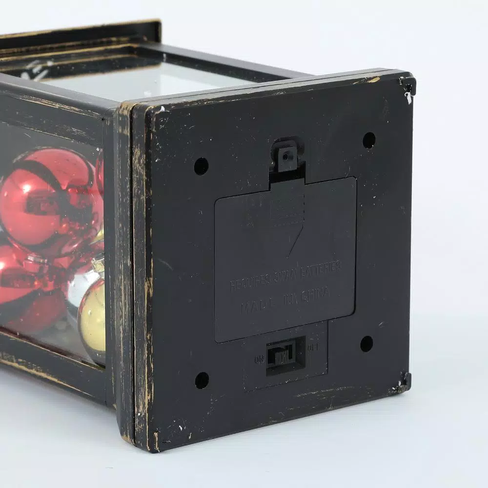 Winsome House 10-Light RGB Color Changing LED Square Holiday Lantern with Christmas Ornaments