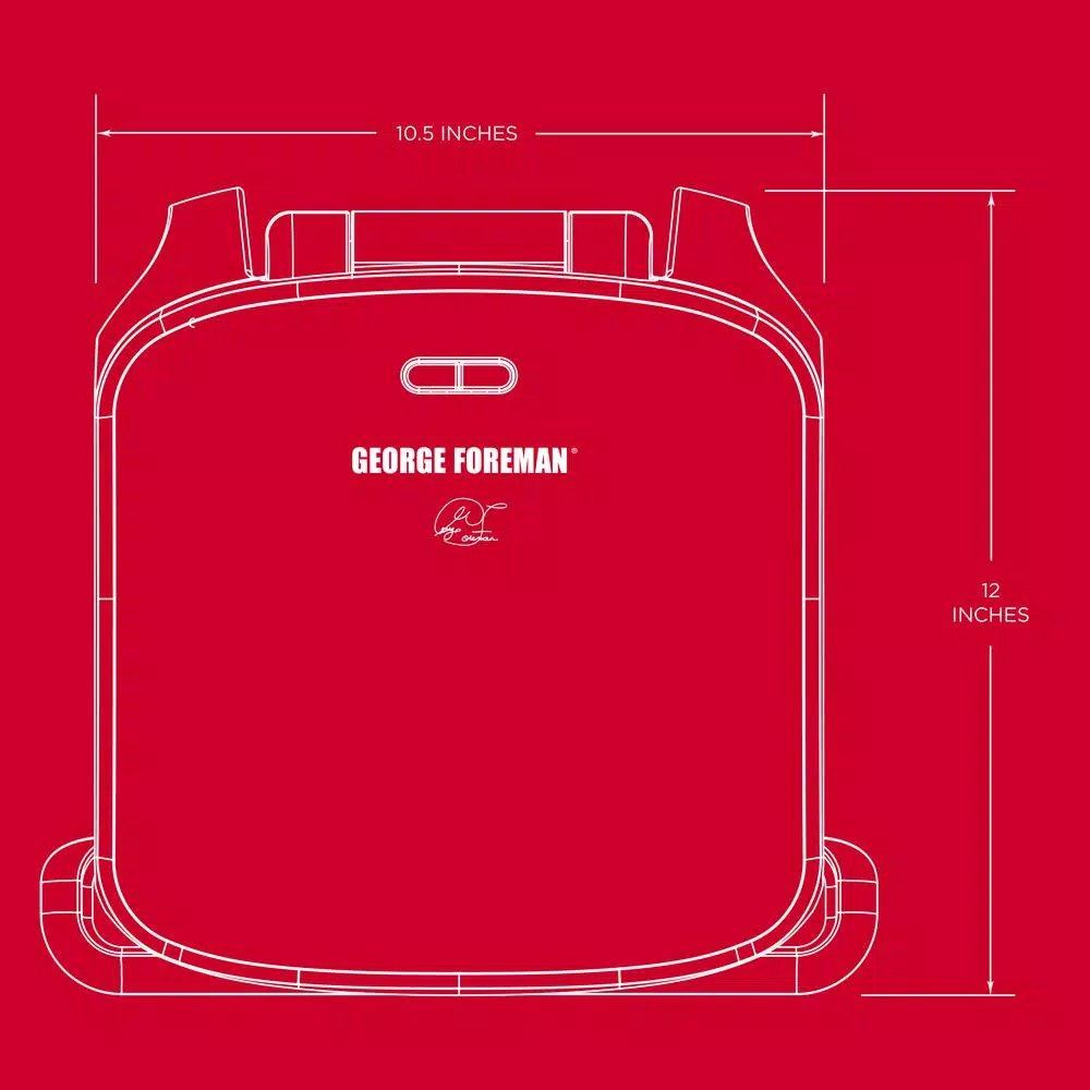 George Foreman GRP360R 60 sq. in. Indoor Countertop Grill and Panini Press, Red
