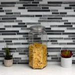 Unbranded 61 oz. Large Hexagon Glass Canister with Brushed Stainless Steel Twist-On Lid thumbnail 4