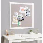DesignOvation Bosc White Fabric Pinboard Framed Linen Memo Board, 31.5 x 31.5 in thumbnail 5