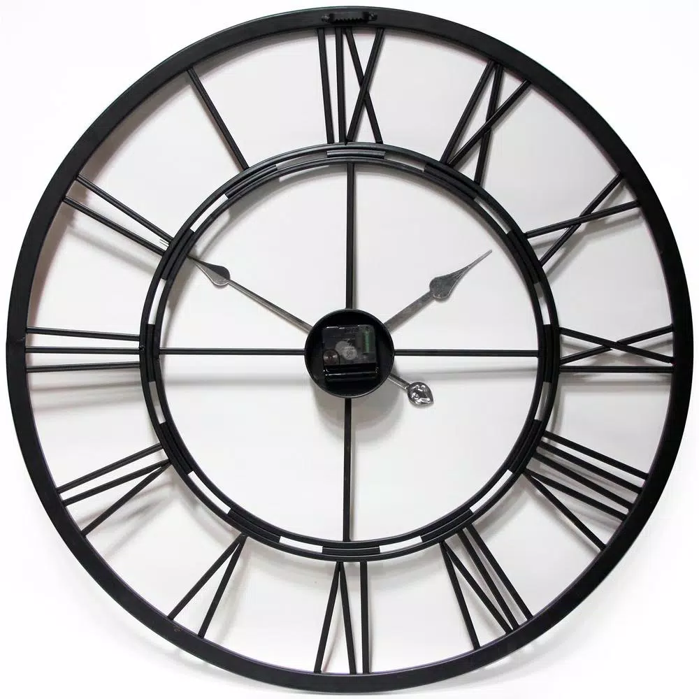 Infinity Instruments Metal Fusion 28 in. Round Metal Wall Clock - Black