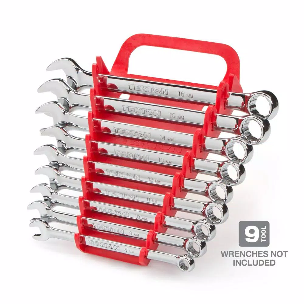 TEKTON 5 in. 9-Tool Store-and-Go Wrench Rack Keeper, Red